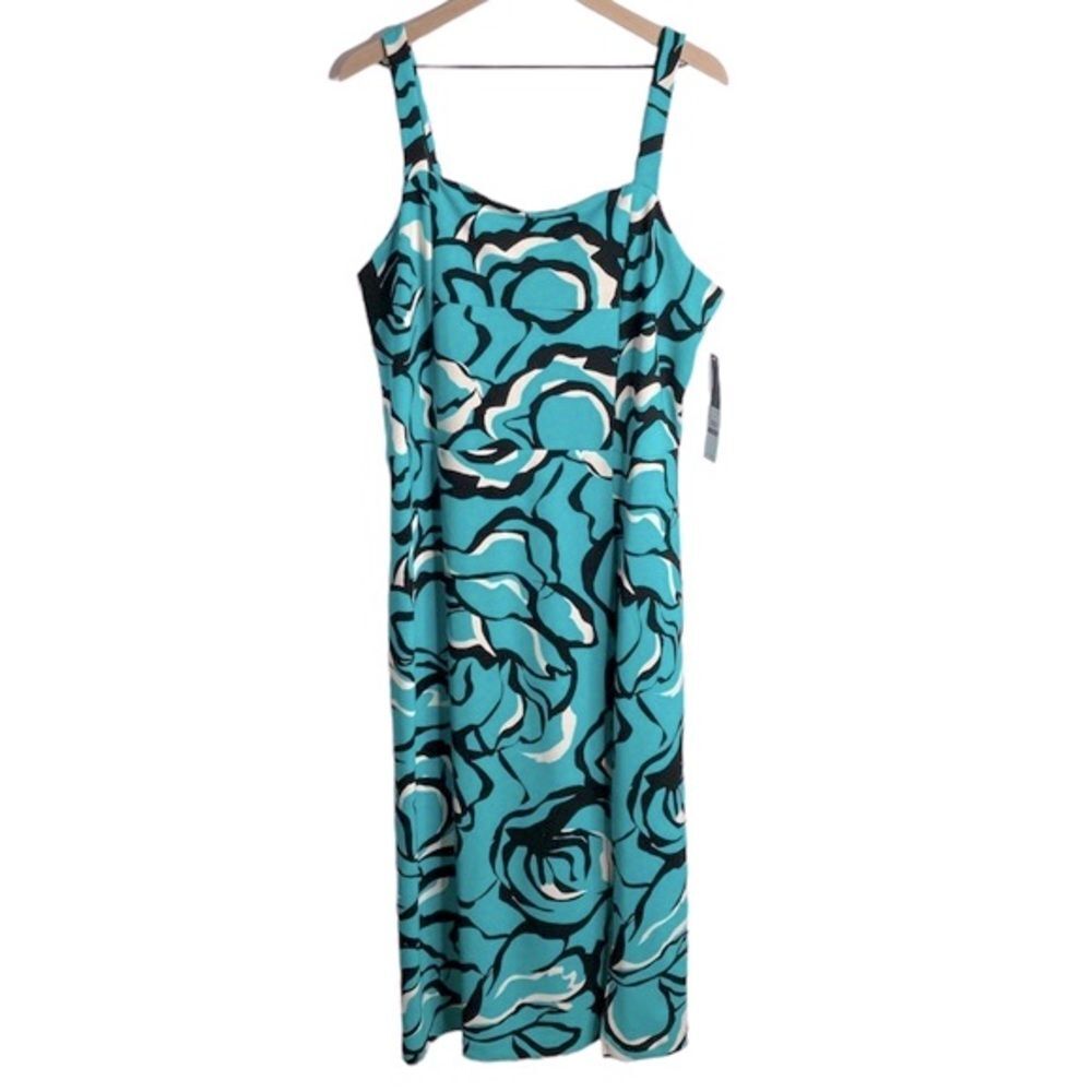Rachel Rachel Roy Blue Black Swirl Midi Long Dress Size XXL NWT